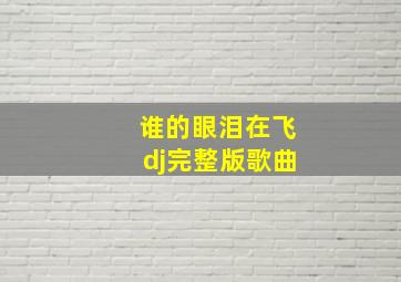 谁的眼泪在飞dj完整版歌曲