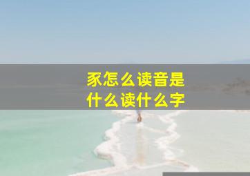 豕怎么读音是什么读什么字