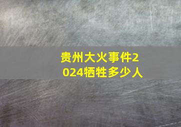 贵州大火事件2024牺牲多少人