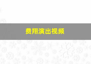 费翔演出视频