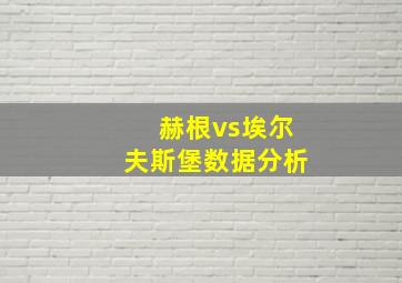 赫根vs埃尔夫斯堡数据分析