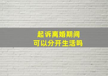 起诉离婚期间可以分开生活吗