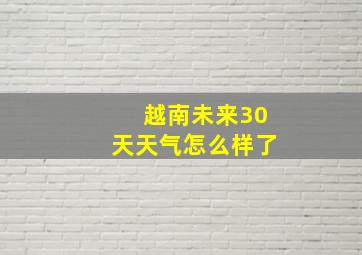 越南未来30天天气怎么样了