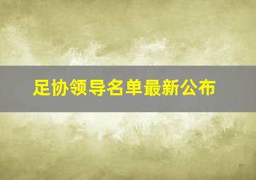 足协领导名单最新公布