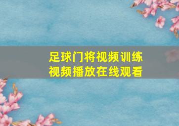 足球门将视频训练视频播放在线观看