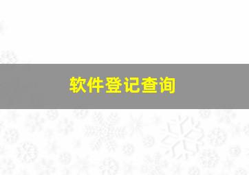 软件登记查询