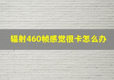 辐射460帧感觉很卡怎么办