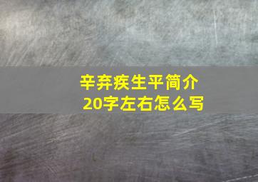 辛弃疾生平简介20字左右怎么写