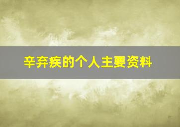 辛弃疾的个人主要资料