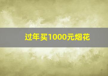 过年买1000元烟花