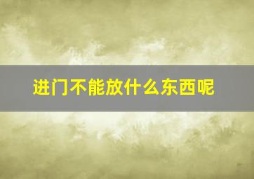 进门不能放什么东西呢