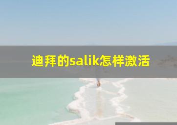 迪拜的salik怎样激活