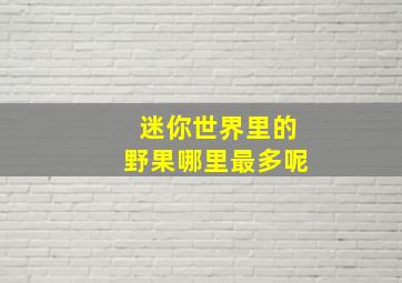 迷你世界里的野果哪里最多呢