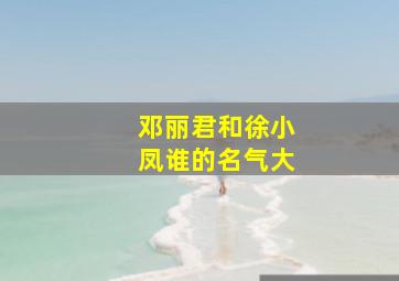 邓丽君和徐小凤谁的名气大