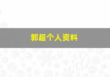 郭超个人资料