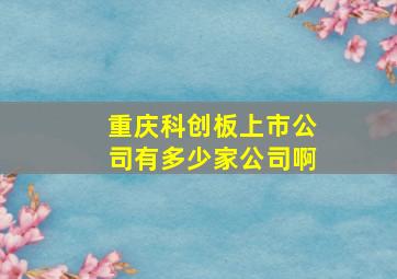 重庆科创板上市公司有多少家公司啊