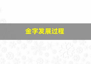 金字发展过程