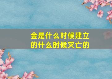 金是什么时候建立的什么时候灭亡的