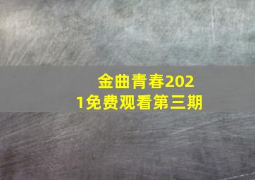 金曲青春2021免费观看第三期