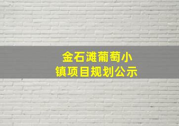 金石滩葡萄小镇项目规划公示