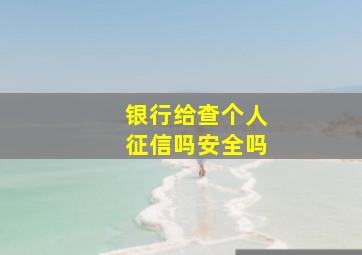 银行给查个人征信吗安全吗