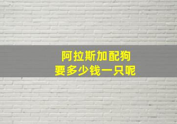 阿拉斯加配狗要多少钱一只呢