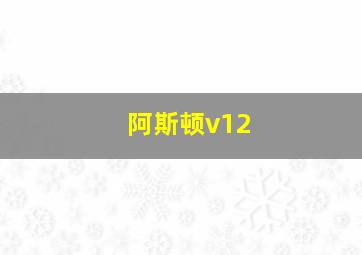 阿斯顿v12