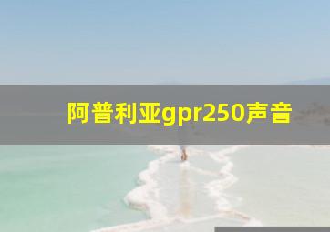 阿普利亚gpr250声音