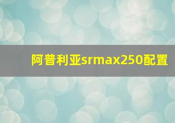 阿普利亚srmax250配置