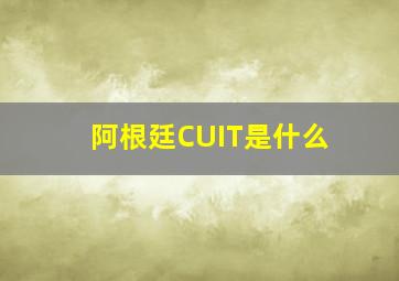 阿根廷CUIT是什么