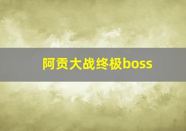 阿贡大战终极boss