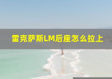 雷克萨斯LM后座怎么拉上