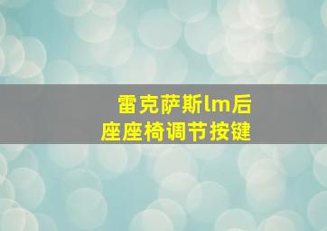 雷克萨斯lm后座座椅调节按键