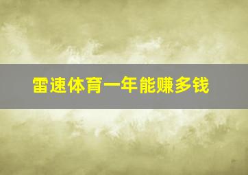 雷速体育一年能赚多钱