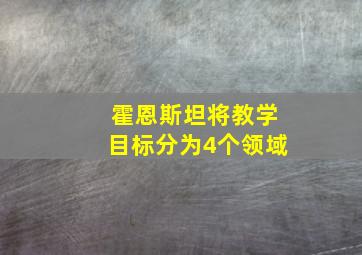 霍恩斯坦将教学目标分为4个领域