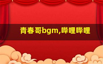 青春哥bgm,哔哩哔哩