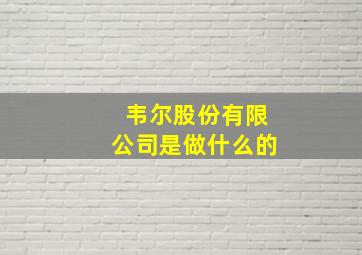 韦尔股份有限公司是做什么的