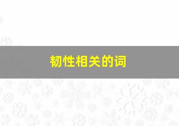 韧性相关的词