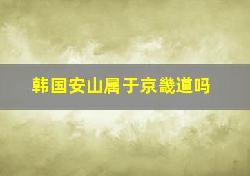 韩国安山属于京畿道吗