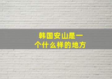 韩国安山是一个什么样的地方