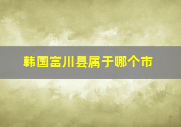 韩国富川县属于哪个市