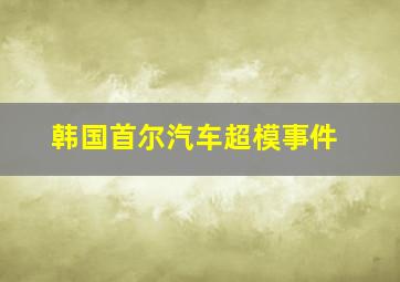 韩国首尔汽车超模事件