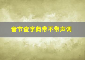 音节查字典带不带声调