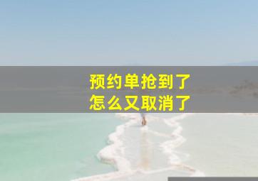 预约单抢到了怎么又取消了