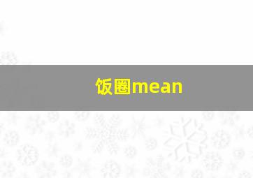 饭圈mean