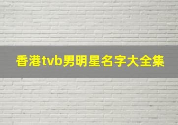 香港tvb男明星名字大全集