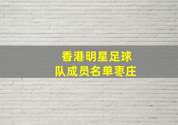 香港明星足球队成员名单枣庄