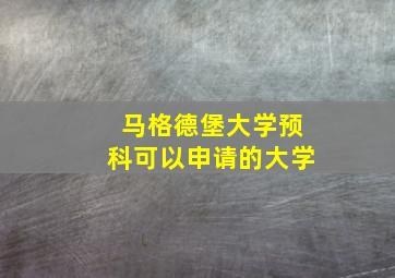 马格德堡大学预科可以申请的大学