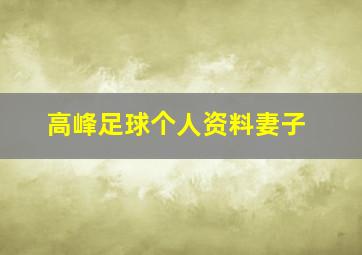 高峰足球个人资料妻子