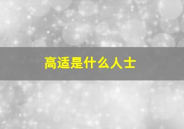 高适是什么人士